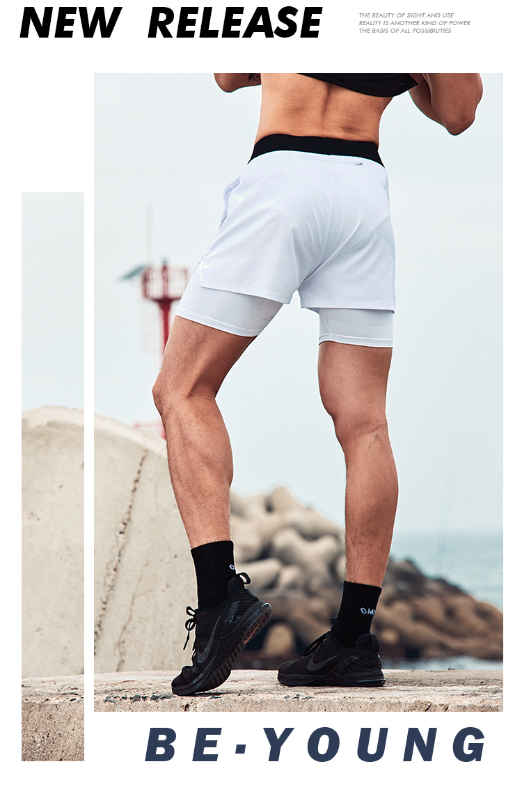 OMG Tide thương hiệu thể thao và giải trí quần short in nhanh khô Thể dục chạy bộ lỏng lẻo ba quần nam - Quần thể thao quần dài adidas