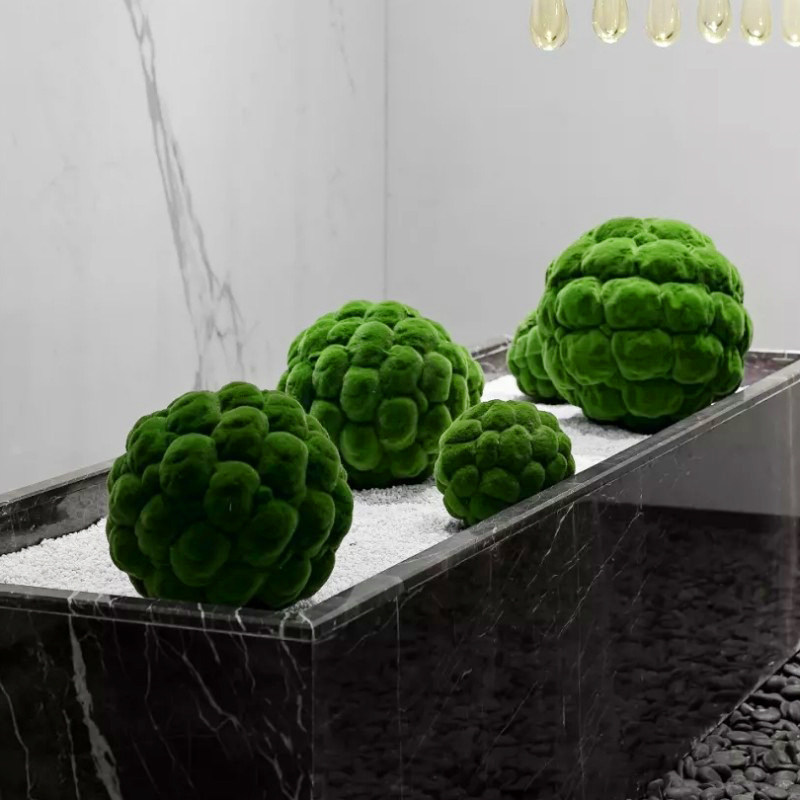 Simulation grass ball planting hair ball moss ball plant decoration green moss turf display floor-to-ceiling window decoration