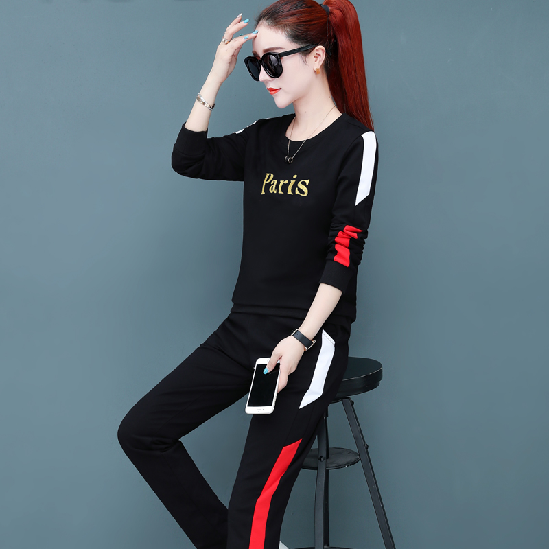 Cotton sports suit women's spring and autumn 2021 spring new middle-aged mother loose and thin casual clothes two-piece suit