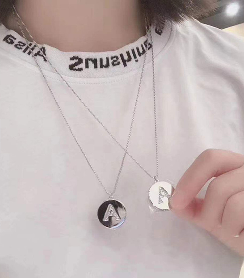 Occupational Amast 2022 new counter silver letter A necklace necklace pendant accessories sweater chain