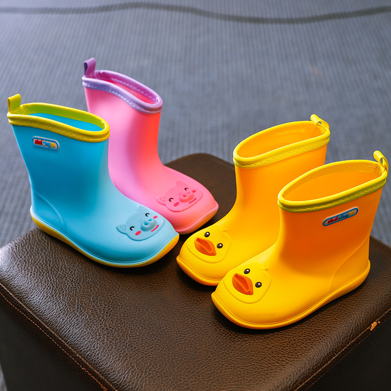 New 3D three-dimensional children's rain shoes boys and girls non-slip plus velvet baby rain shoes children Four Seasons water rain boots toddler shoes
