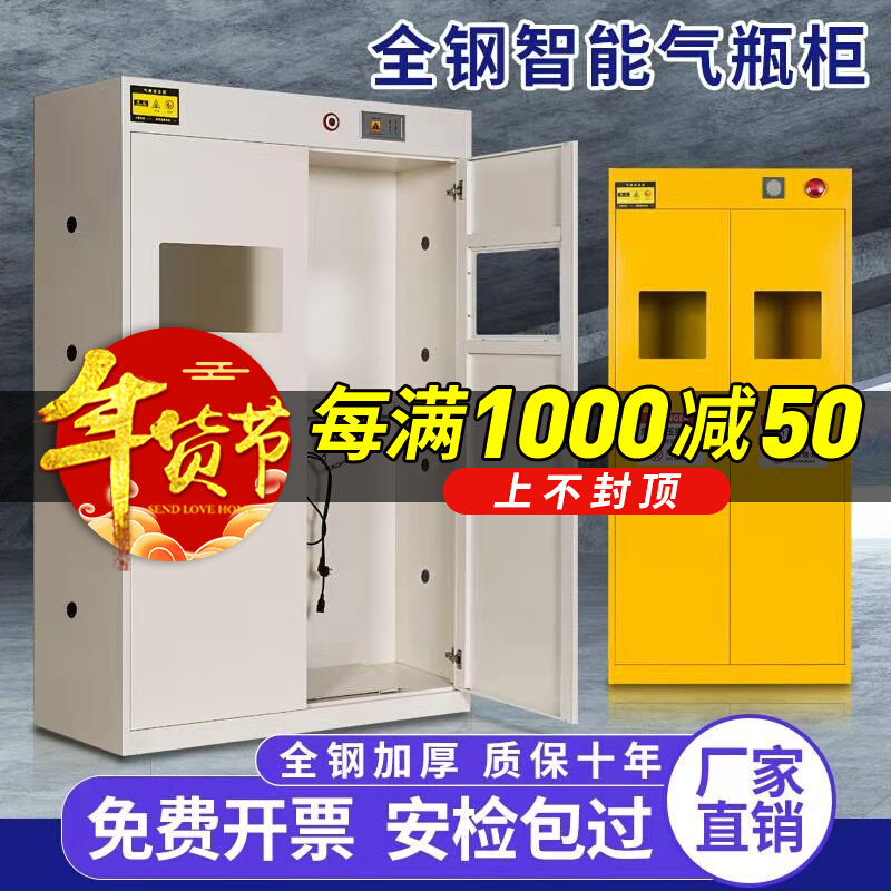 Laboratory all-steel double bottle gas bottle cabinet exhaust air acetylene nitrogen hydrogen oxygen argon gas cylinder storage safety cabinet