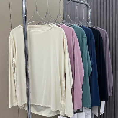 Factory order classic light and thin women's long-sleeved sport top, yoga T-shirt, loose and slimming thin sun protection smock