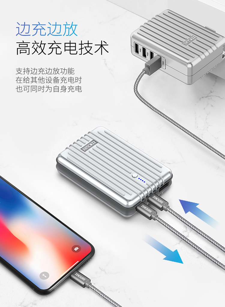 ZENDURE NS sạc Po switch10000 mA PD nhanh phí áp dụng loại-c của Apple điện thoại di động - Ngân hàng điện thoại di động sạc dự phòng anker 20000mah