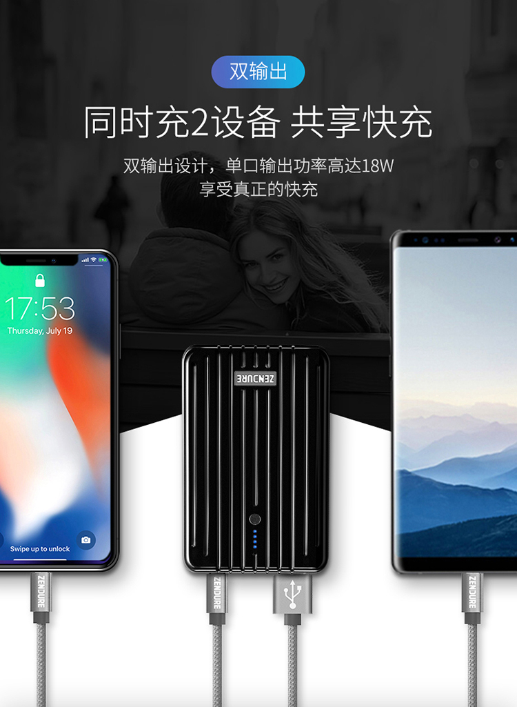 ZENDURE NS sạc Po switch10000 mA PD nhanh phí áp dụng loại-c của Apple điện thoại di động - Ngân hàng điện thoại di động sạc dự phòng anker 20000mah