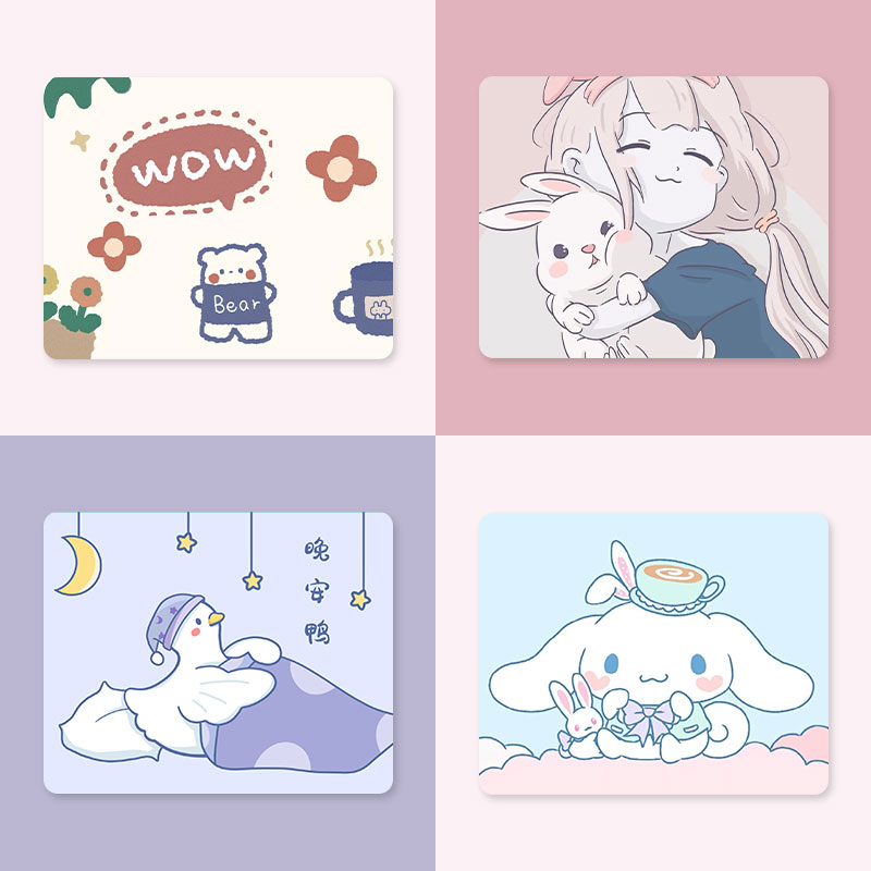 Cute Cartoon Leather Slip Rat Cushion Square Girl Cartoon Trumpet carpal Game small computer desk Cartoon Creative Mat Desktop Jade Gui Dog Cartoon Desk Notebook Little Fresher Mouse Mat