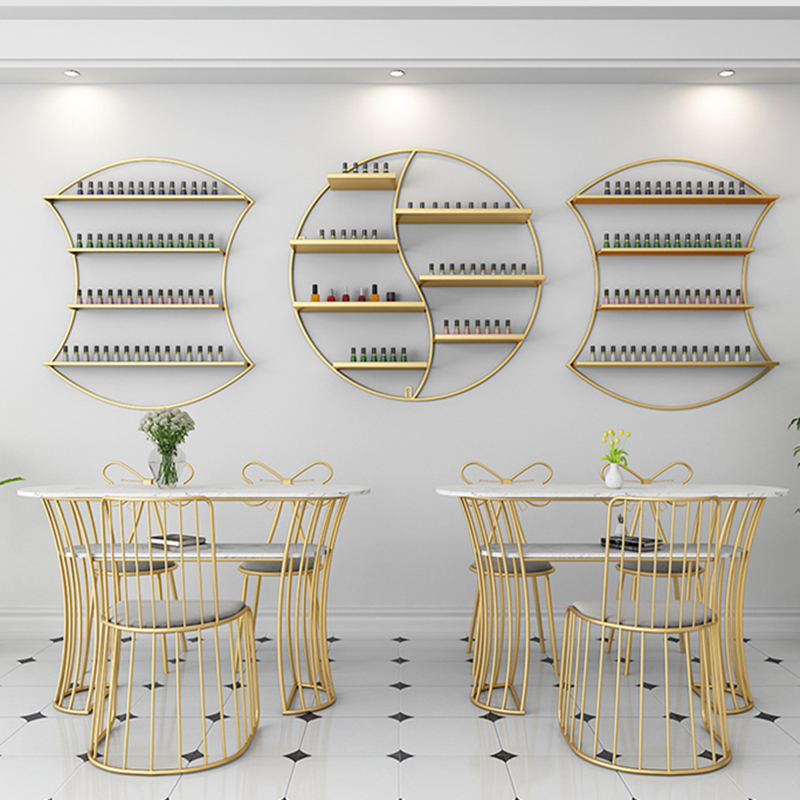 Trendy Nail Polish Display Rack, Wall-Mounted Beauty Salon Wall Shelf, Nail Polish Gel Display Rack