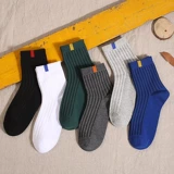 Демисезонные носки, черные трендовые спортивные дезодорированные гольфы, увеличенная толщина, впитывают пот и запах, средней длины