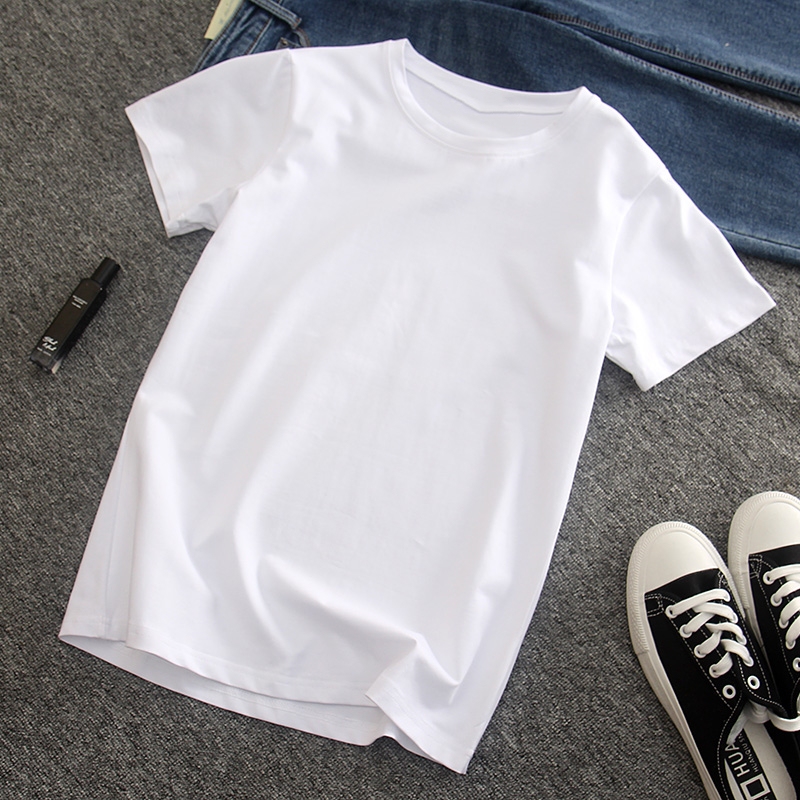 White T-Shirt for Women, Short-Sleeved, New Spring/Summer Style, Regular Shoulder, Round Neck, Slim Fit, Non-See-Through Top, Undershirt
