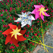 Bird drive laser flash windmill Gold and silver two-color seven-leaf windmill photo decoration childrens toy windmill