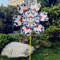 Golden Tiger Great Windmill Suit of Lunar New Year Outdoor Rotation Decorative Shake-Up Internet Red Double Layer Children Toys Transfer Big Windmills