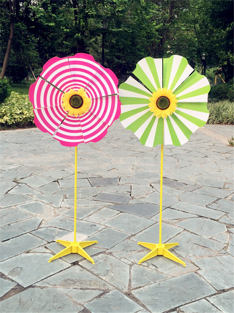 New Hon Decorated Windmills Wave Plate Sugar Children Toys Small Windmill Outdoor Decoration Rotating Sunflower Suit Big Windmill