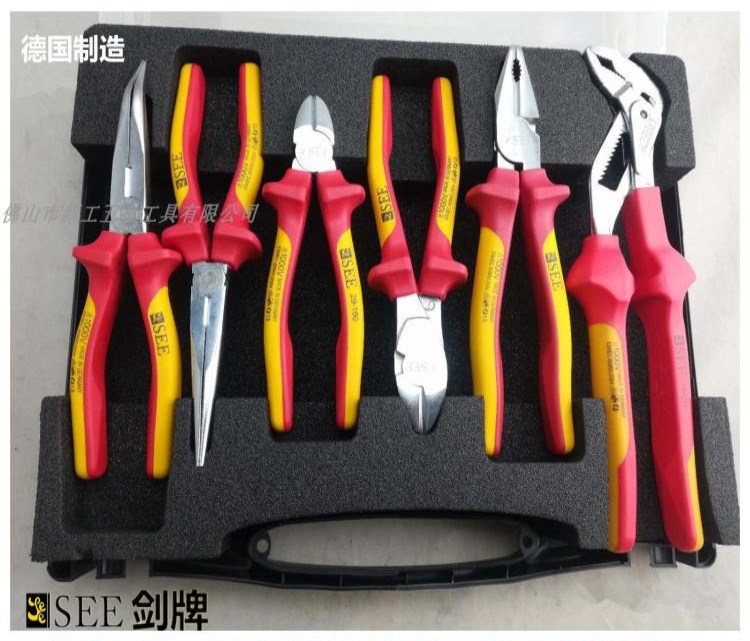 German imports SEE Sword Cards Insulated Pliers Sharp mouth pliers Pliers Wire Pliers Wire Pliers Six Pieces Suit Pliers