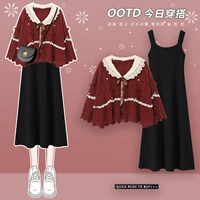 Красный трикотажный свитер, куртка, платье, юбка, платье-комбинация, городской стиль, 2024 года, в западном стиле