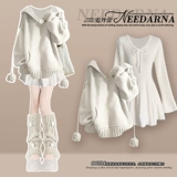 Miu in miu style, вязаное платье в студенческом стиле, ранняя осень 2025, маленькая юбка-свитер с допамином