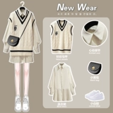 Весенний демисезонный свитер, платье, юбка в складку, комплект, 2022