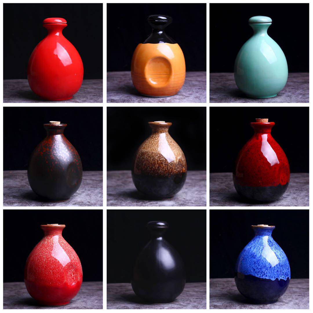 Wine bottle one pound empty bottle ceramic high-grade sealed wine jar white wine clay pottery home wine pot antique puree good-looking