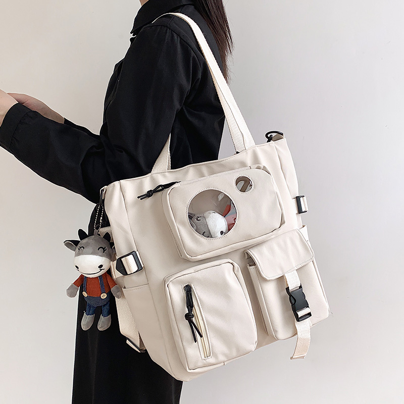 Messenger bag female all-match ins college student class bag Korean version fashion trend large-capacity travel one-shoulder large bag male