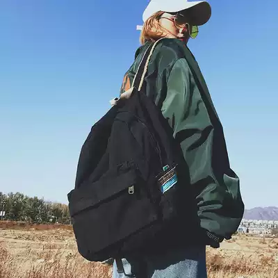 Ancient schoolbag Korean version of Harajuku ulzzang simple College students canvas backpack Sen series large capacity backpack tide