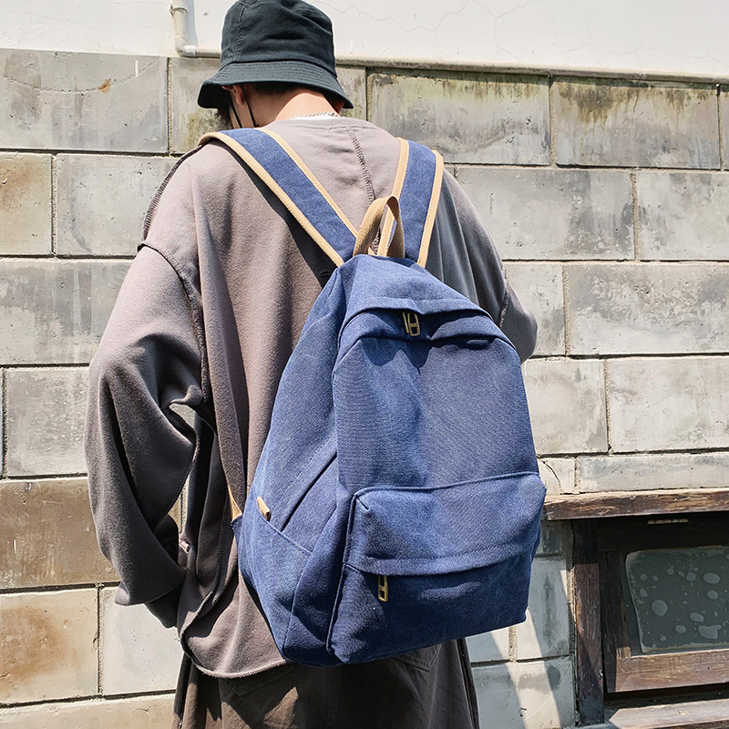 College student school bag women Korean version of Takahara Suku ulzzang backpack ins tide canvas Japanese travel backpack male