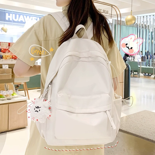 Сливочный ранец, брендовая сумка через плечо, свежий рюкзак, для средней школы, подходит для студента