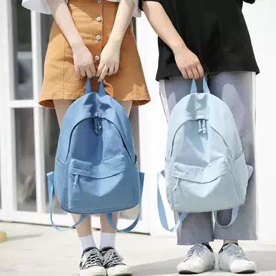 ins style schoolbag female Korean version of high school students campus Moren hipster denim canvas backpack Joker bag
