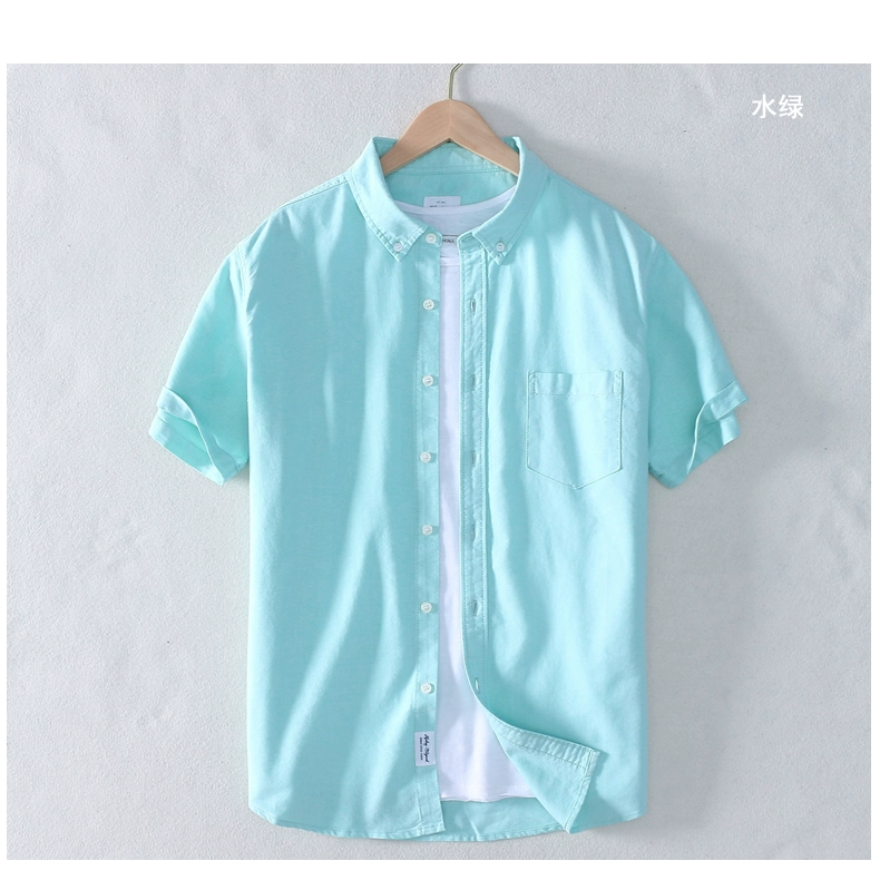 Áo sơ mi nửa tay cotton oxford 2020 mới của Hoàng đế phiên bản Hàn Quốc của xu hướng áo sơ mi trắng tay ngắn giản dị - Áo