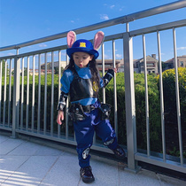 Crazy Animal City judy cos suit rabbit cap ear tail Halloween Nick Fox Officer judy recorder