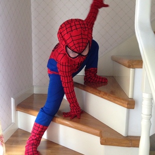 儿童正版帕克侠衣服超人Altman紧身衣小黑蛛英雄Spider-M连体表演