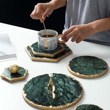 Nordic emerald marble placemat thermal insulation pad