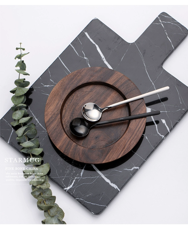 Thép không gỉ 304 thìa cà phê thìa trà tráng miệng muỗng trộn tráng miệng Sáng tạo bốn màu tùy chọn - Cà phê ly uống cà phê đẹp