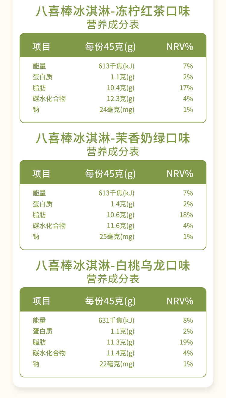 八喜冰淇淋 茶系+黑巧脆 mini棒 共45g*24支 图6
