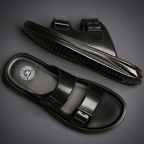 Slippers 2021 Summer New Outdoor Non-slip Genuine Leather Sandals Casual Dual-use Trends 100 Hitch Wear Men Cool Tug