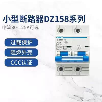Chint small circuit breaker household open DZ158 Series 1 2 3 4p 100A high power Air switch