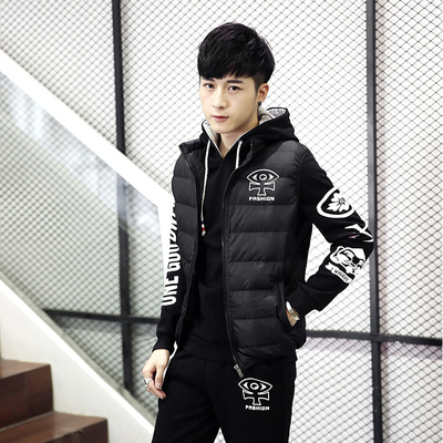 三件套男装冬季韩版潮流纯棉搭配卫衣套装