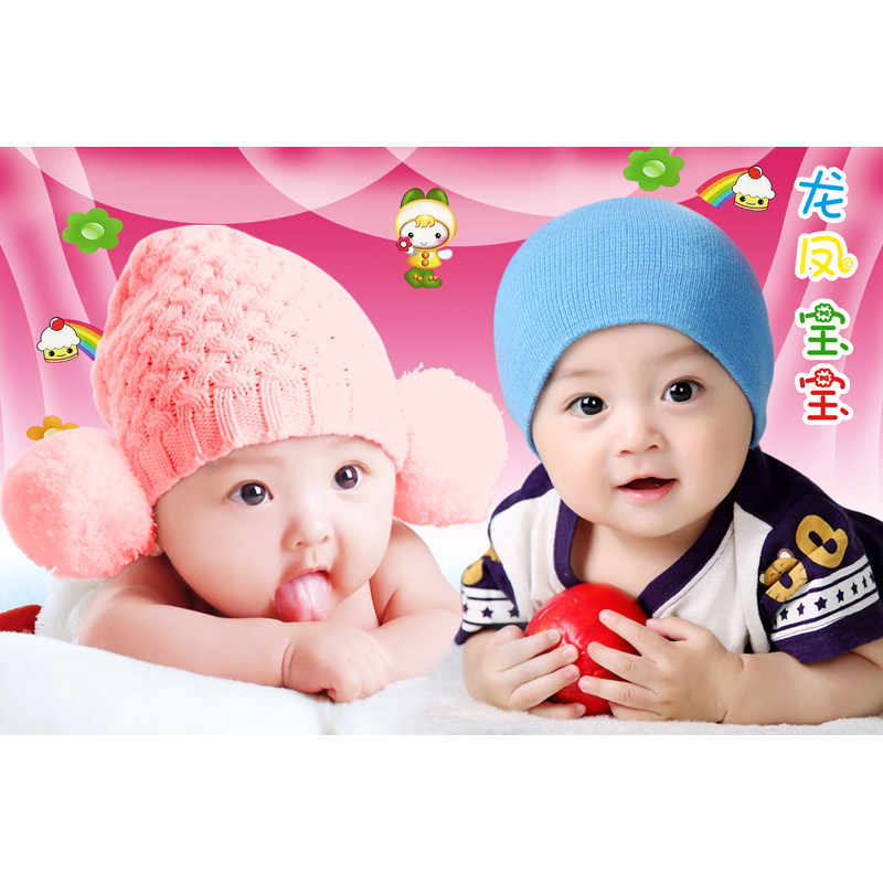 New Year Love Dragon Phoenix Doll Posters for men and women Baby twins Baby pictures Wall post Pregnancy Fetal babe Bb sticker