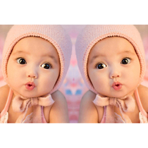 Cute twin adorable baby painting poster mixed-race baby wall sticker doll picture early education bedroom pregnant woman poster