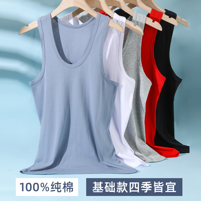 Pure Cotton Men's Summer Tank Top for Middle-Aged and Elderly Men, Loose Fit, Large Size, Sports Singlet, Sleepwear, Red Vest Pure Cotton Men's Summer Tank Top for Middle-Aged and Elderly Men, Loose Fit, Large Size, Sports Singlet, Sleepwear, Red Vest