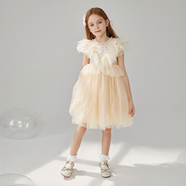 High-end champagne girl dress princess skirt bowler skirt birthday host speech piano performance spring and summer