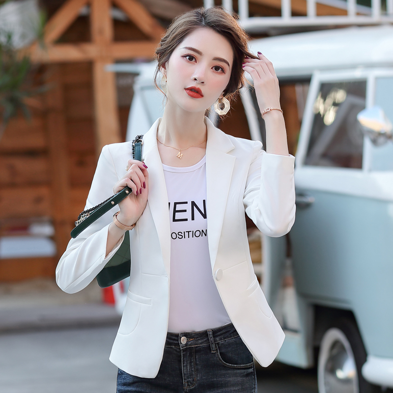 White Short Blazer for Women, Spring and Autumn 2026 New Style, Petite, Fashionable, Elegant, Slim-Fit, Casual Suit Jacket
