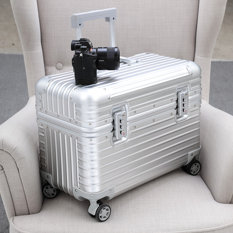 Royal travel camera case all aluminum magnesium alloy trolley case 18 inch boarding case suitcase men and women 20 inch metal captain box