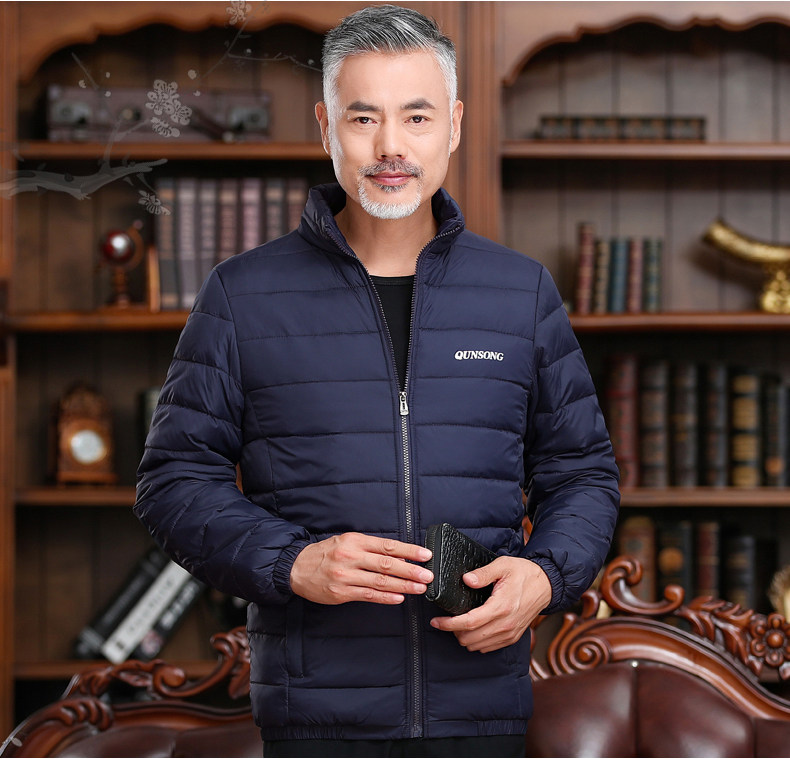 Мужской легкий и тонкий короткий ультратонкий пуховик, куртка, плащ, для среднего возраста, большой размер Others / Other 