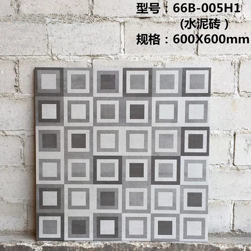 Gray antique cement brick 600*600 living room hotel shopping mall non-slip floor tile cement gray retro kitchen tile