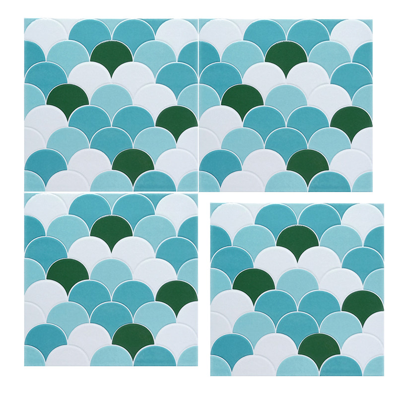 Fish scale mosaic balcony fan-shaped flower tile powder room kitchen non-slip floor tile background wall tile 30x300 tile