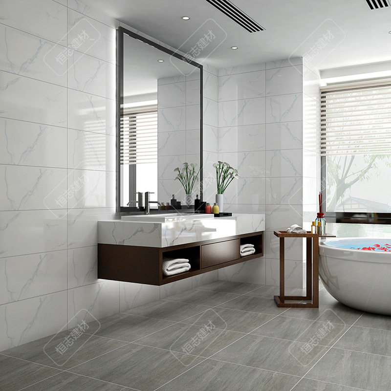 Jazz whitened makeup room tile with 300x600 impermeable wall brick toilet bathroom minimalist anti-slip floor tiles