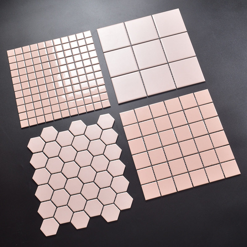 Pink Series Full Porcelain Ceramic Mosaic Bathroom Ground Wall Brick Non-slip Girl House 300 * Furnishing Tiles