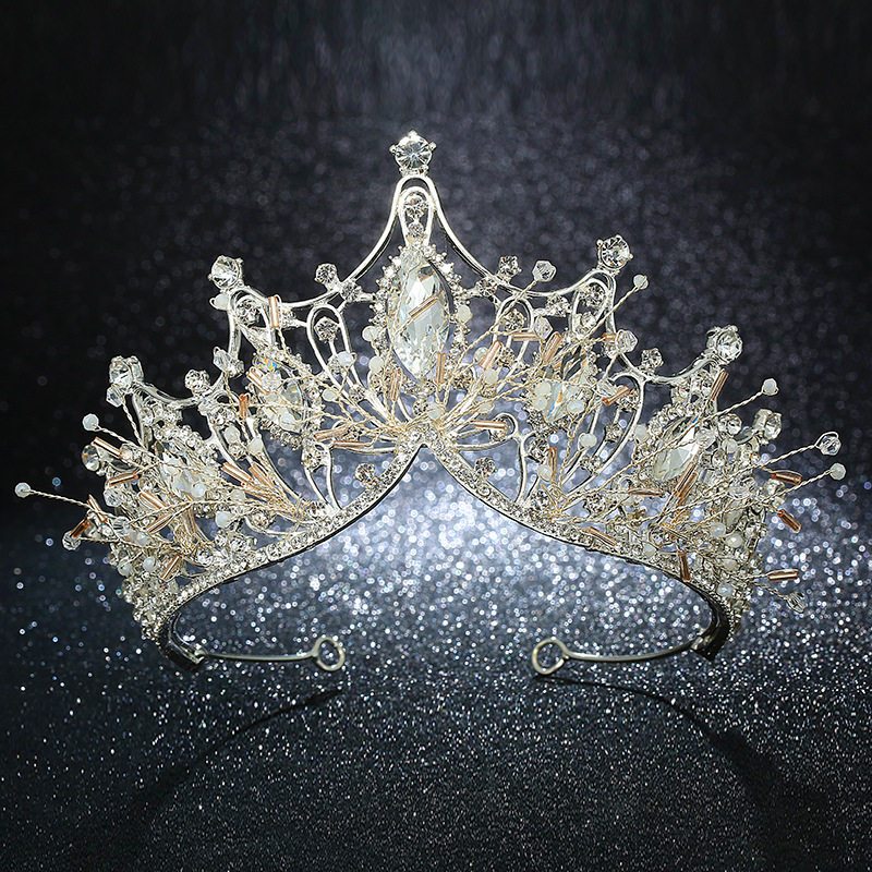 Vintage new crown headdress Korean bridal wedding crown atmospheric luxury bridal crown