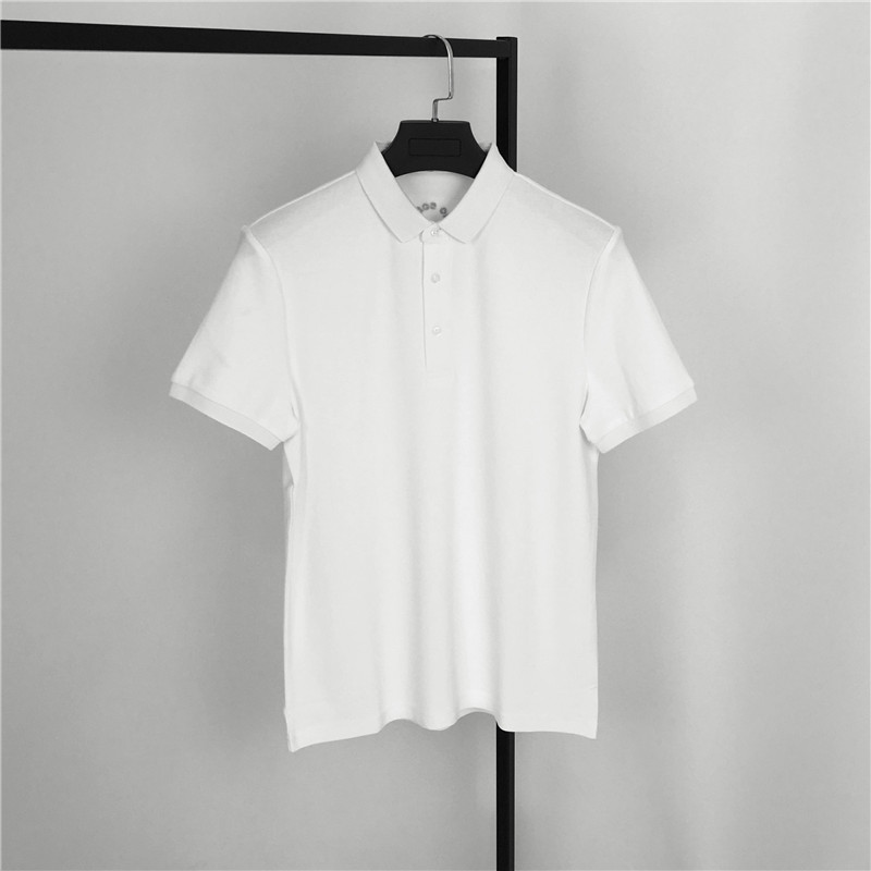 Bird Men 2018 Mùa hè Mới Chữ thêu Áo Lapel POLO Áo sơ mi nam Slim ngắn tay áo Paul trắng áo polo tay dài