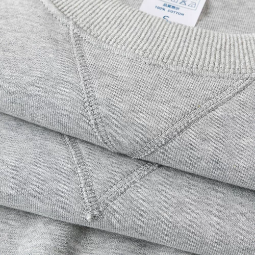 Товар хорошего качества!Серый вереск, 340 г, плотный однотонный хлопок с перевернутым треугольником, свободный и повседневный осенний базовый слой