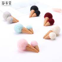 Floral clothes wool felt ice cream Christmas floral plush flower accessories wool felt DIY flower box bouquet material